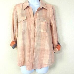 Joie Booker Reverse Plaid Button Up Size XS